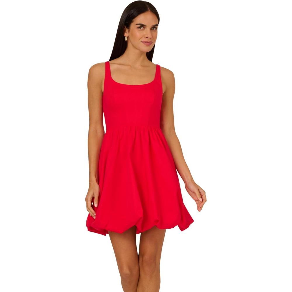 imageAdrianna Papell Womens Square Neck Bubble DressScarlet