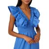 Adrianna Papell Womens Ruffle Front Maxi Dress(Cool Water)