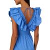 Adrianna Papell Womens Ruffle Front Maxi Dress(Cool Water)
