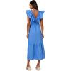 Adrianna Papell Womens Ruffle Front Maxi Dress(Cool Water)