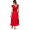 Adrianna Papell Womens Ruffle Front Maxi Dress(Scarlet)