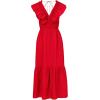 Adrianna Papell Womens Ruffle Front Maxi Dress(Scarlet)
