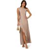 Adrianna Papell Womens Shimmer Jacquard Mermaid Gown(Champagne)