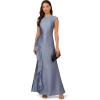 Adrianna Papell Womens Shimmer Jacquard Mermaid Gown(Spring Blue)