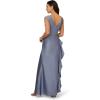 Adrianna Papell Womens Shimmer Jacquard Mermaid Gown(Spring Blue)