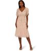 Adrianna Papell Womens Bead Mesh Midi Godet Dress(Shell)