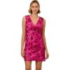 Adrianna Papell Womens Floral Sequin Short Dress(Bright Rose)