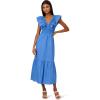Adrianna Papell Womens Ruffle Front Maxi Dress(Cool Water)