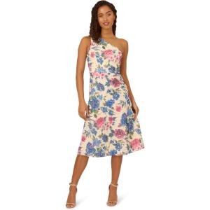 Adrianna Papell Women’s Print Soutache Midi Dress(Alabaster Multi)