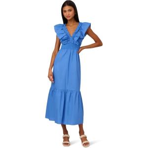 Adrianna Papell Womens Ruffle Front Maxi Dress(Cool Water)
