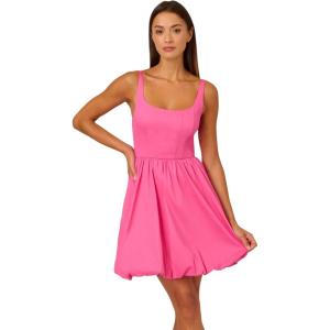 Adrianna Papell Womens Square Neck Bubble Dress(Fuchsia)