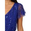 Adrianna Papell Bead Blouson Long Dress, Rose Gold(Dark Blue Violet)