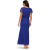 Adrianna Papell Bead Blouson Long Dress, Rose Gold(Dark Blue Violet)