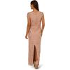 Adrianna Papell Bead Blouson Long Dress, Rose Gold(Rose Gold)