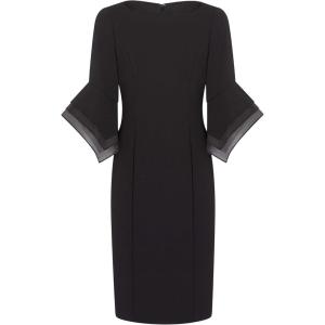 Adrianna Papell Knit Crepe Tiered Sleeve Dress, Navy Sateen,(Black)