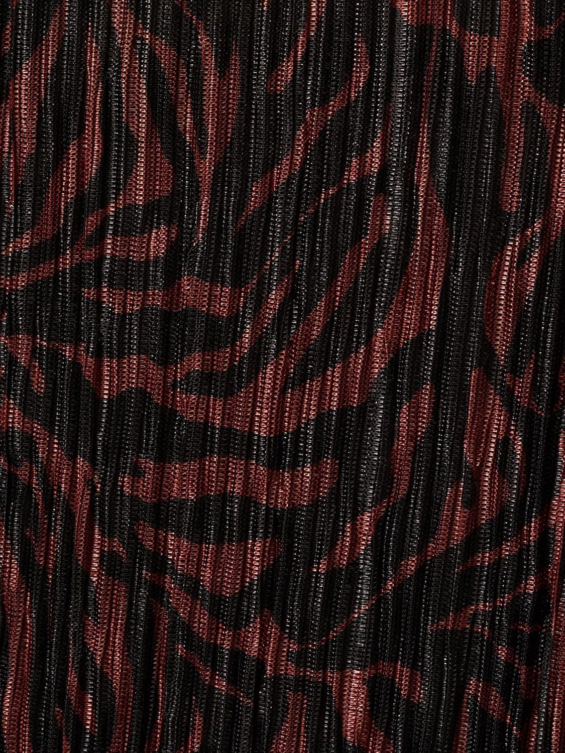 imageAdrianna Papell Womens Pleated Mesh Sleeveless BlouseBrown Zebra