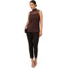 Adrianna Papell Women’s Pleated Mesh Sleeveless Blouse(Brown Zebra)