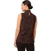 Adrianna Papell Women’s Pleated Mesh Sleeveless Blouse(Brown Zebra)