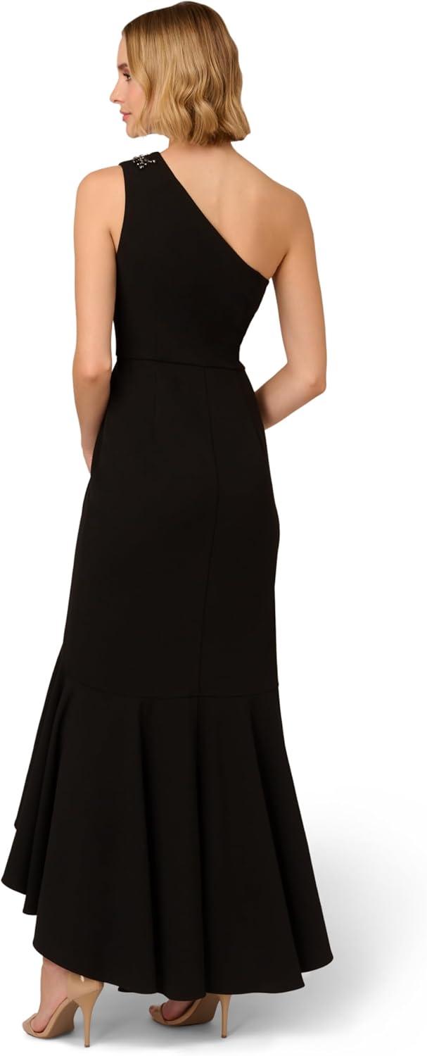 image:imageAdrianna Papell Womens Beaded Knit Crepe GownBlack