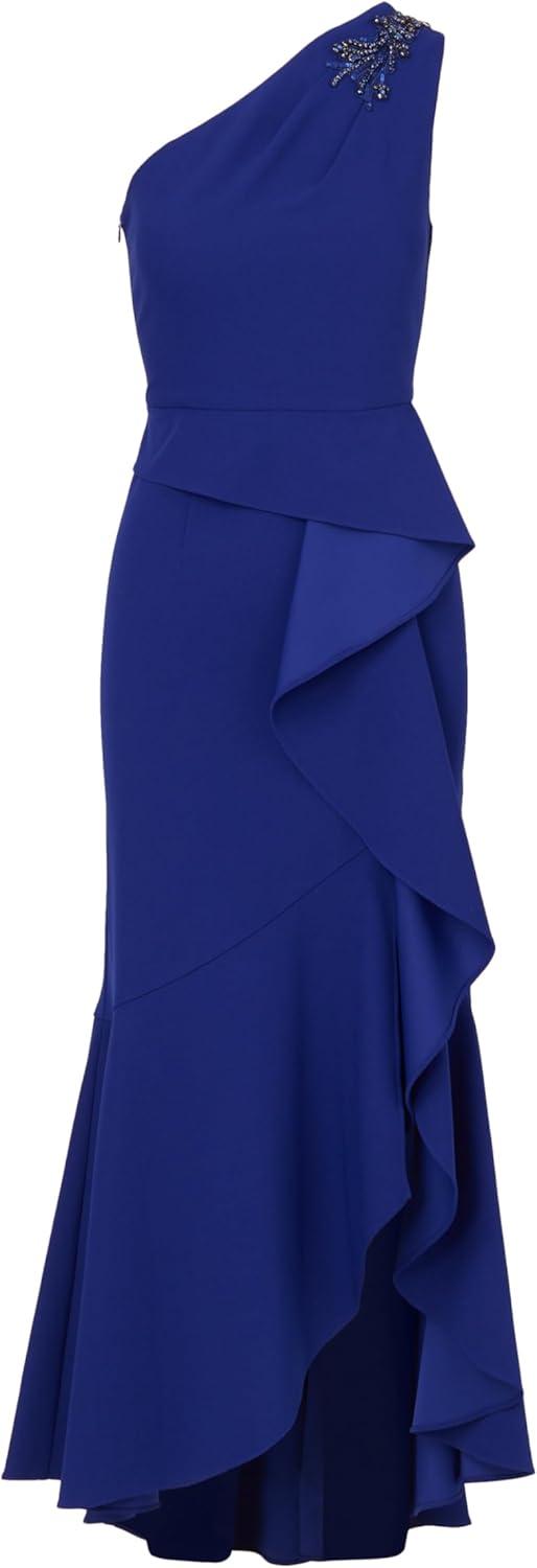 image:imageAdrianna Papell Womens Beaded Knit Crepe GownRoyal Sapphire