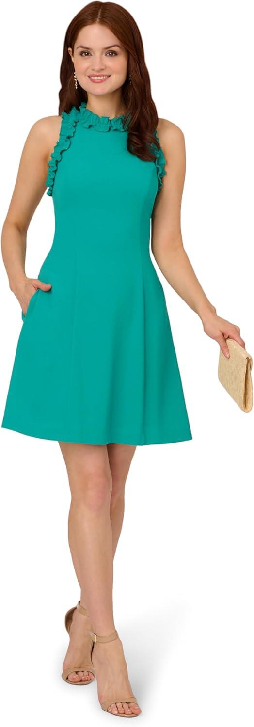 image:imageAdrianna Papell Womens Crepe Midi DressExotic Jade