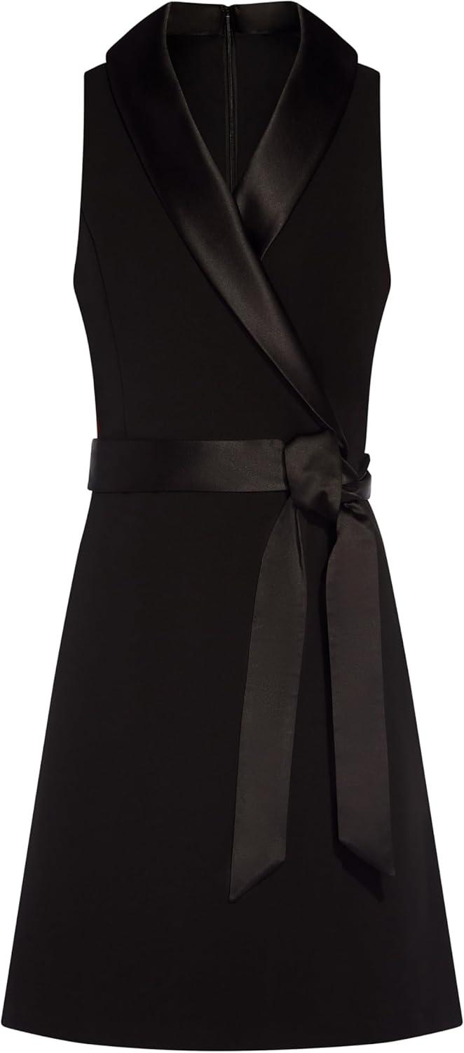 image:imageAdrianna Papell Womens Crepe Tuxedo DressDressBlack