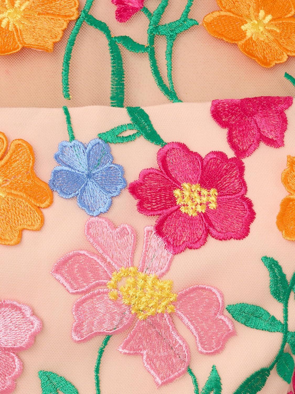 image:imageAdrianna Papell Womens Embroidered Column Midi DressPinkYellow Multi