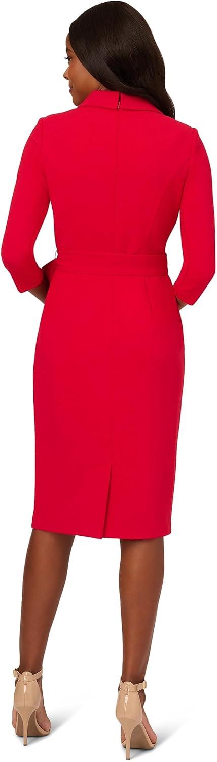 image:imageAdrianna Papell Womens Wrap Front Crepe DressHot Ruby