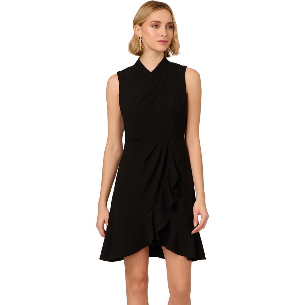 image:imageAdrianna Papell Womens Chiffon Short DressBlack