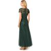 Adrianna Papell Womens Bead Long Dress with Godets(Dusty Emerald)
