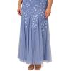 Adrianna Papell Womens Bead Long Dress with Godets(French Blue)