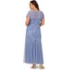 Adrianna Papell Womens Bead Long Dress with Godets(French Blue)
