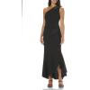 Adrianna Papell Womens Beaded Knit Crepe Gown(Black)