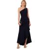 Adrianna Papell Womens Beaded Knit Crepe Gown(Midnight)