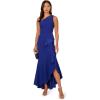Adrianna Papell Womens Beaded Knit Crepe Gown(Royal Sapphire)