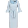 Adrianna Papell Womens Bell Sleeve Tie Front Dress(Blue Mist)