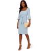 Adrianna Papell Womens Bell Sleeve Tie Front Dress(Blue Mist)
