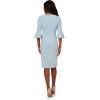 Adrianna Papell Womens Bell Sleeve Tie Front Dress(Blue Mist)