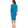 Adrianna Papell Womens Bell Sleeve Tie Front Dress(Deep Cerulean)