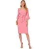 Adrianna Papell Womens Bell Sleeve Tie Front Dress(Faded Rose)
