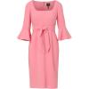 Adrianna Papell Womens Bell Sleeve Tie Front Dress(Faded Rose)