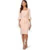 Adrianna Papell Womens Bell Sleeve Tie Front Dress(Joyful Blush)