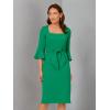Adrianna Papell Womens Bell Sleeve Tie Front Dress(Vivid Green)