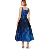 Adrianna Papell Womens Border Jacquard Dress(Blue Multi)