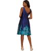 Adrianna Papell Womens Border Jacquard Dress(Blue Teal Multi)