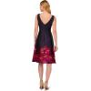 Adrianna Papell Womens Border Jacquard Dress(Navy/Pink Multi)