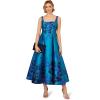 Adrianna Papell Womens Border Jacquard Dress(Teal Multi)