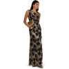 Adrianna Papell Womens Crinkle Metallic Mesh Gown(Black/Gold)