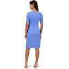 Adrianna Papell Womens Draped Knit Crepe Dress(Precious Periwinkle)