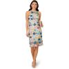Adrianna Papell Womens Embroidered Column Midi Dress(Blue Multi)